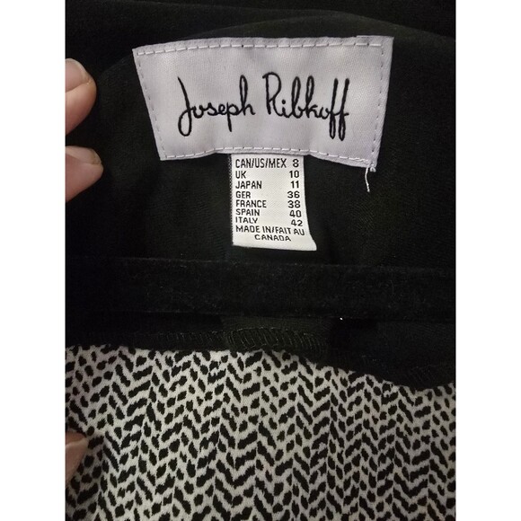 Joseph Ribkoff Women’s Size 8 Black White Abstract Print 2-Way Zip Front Jacket - Picture 6 of 14